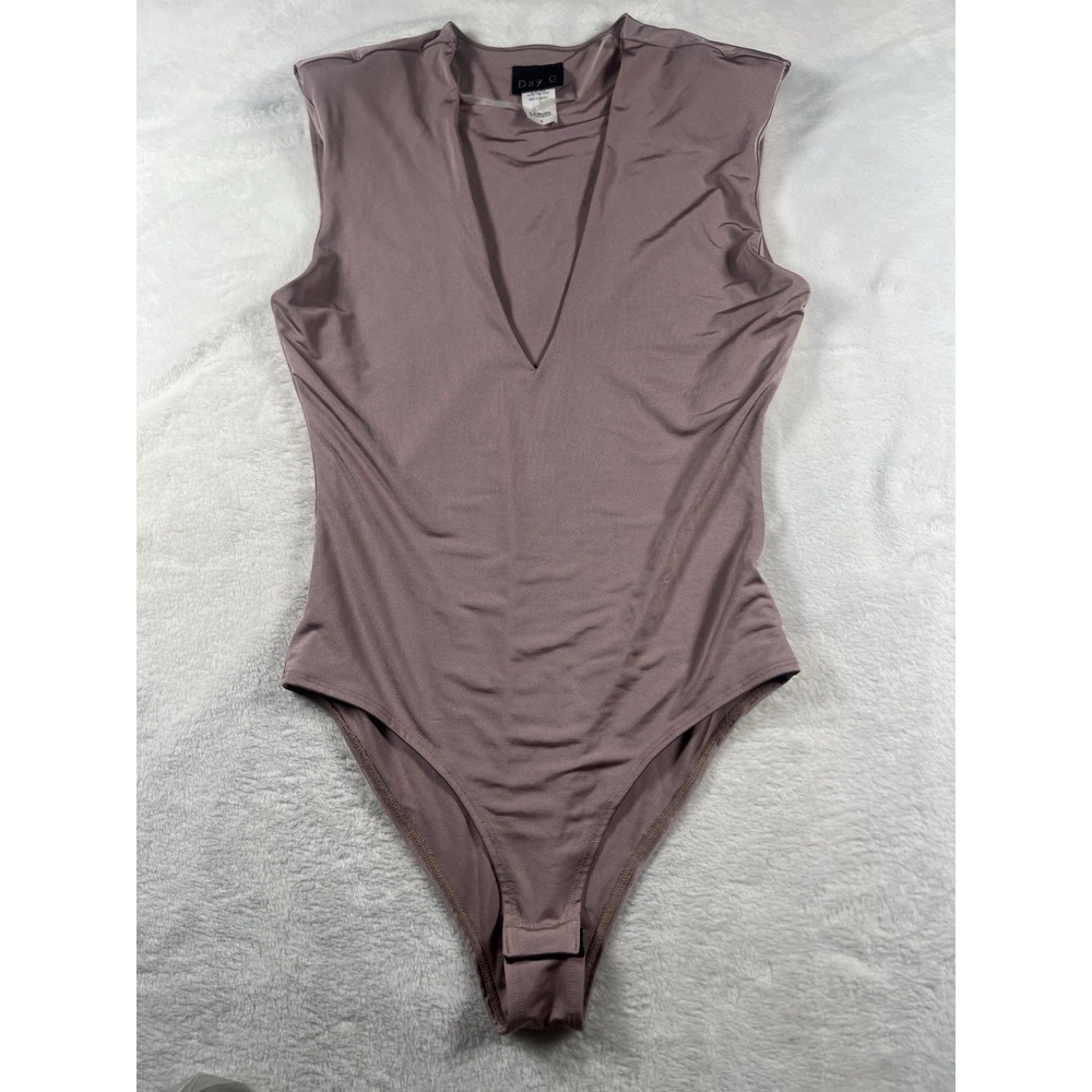 Day G Woman Basic‎ Mauve Sleeveless Bodysuit Top Size Small